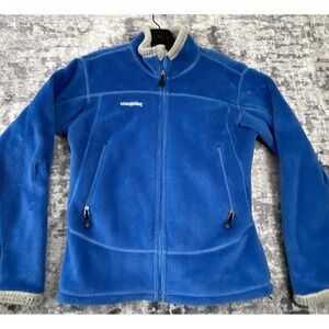 Patagonia R4 Fleece Jacket Womens Medium Blue Polartec Windbloc Windproof Coat